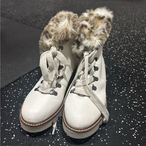 White Mountain Winter Boots White Brown Leather
